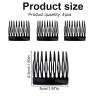 4pcs French Side Comb, Black Small French Slide Hair Comb Decorative Bun Hold Clips Strong Hair Styling Accessories for Girls & Women view 2