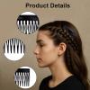 4pcs French Side Comb, Black Small French Slide Hair Comb Decorative Bun Hold Clips Strong Hair Styling Accessories for Girls & Women view 3