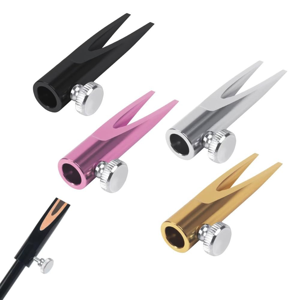 NentMent 4 Pack Eyebrow Pencil Shaper with Tightening Screw Metal Duckbill Brow Pencil Sharpener for Wooden Eyebrow Pencils Peel Off Waterproof Eye Liners Eye Brow Eyeliner Makeup