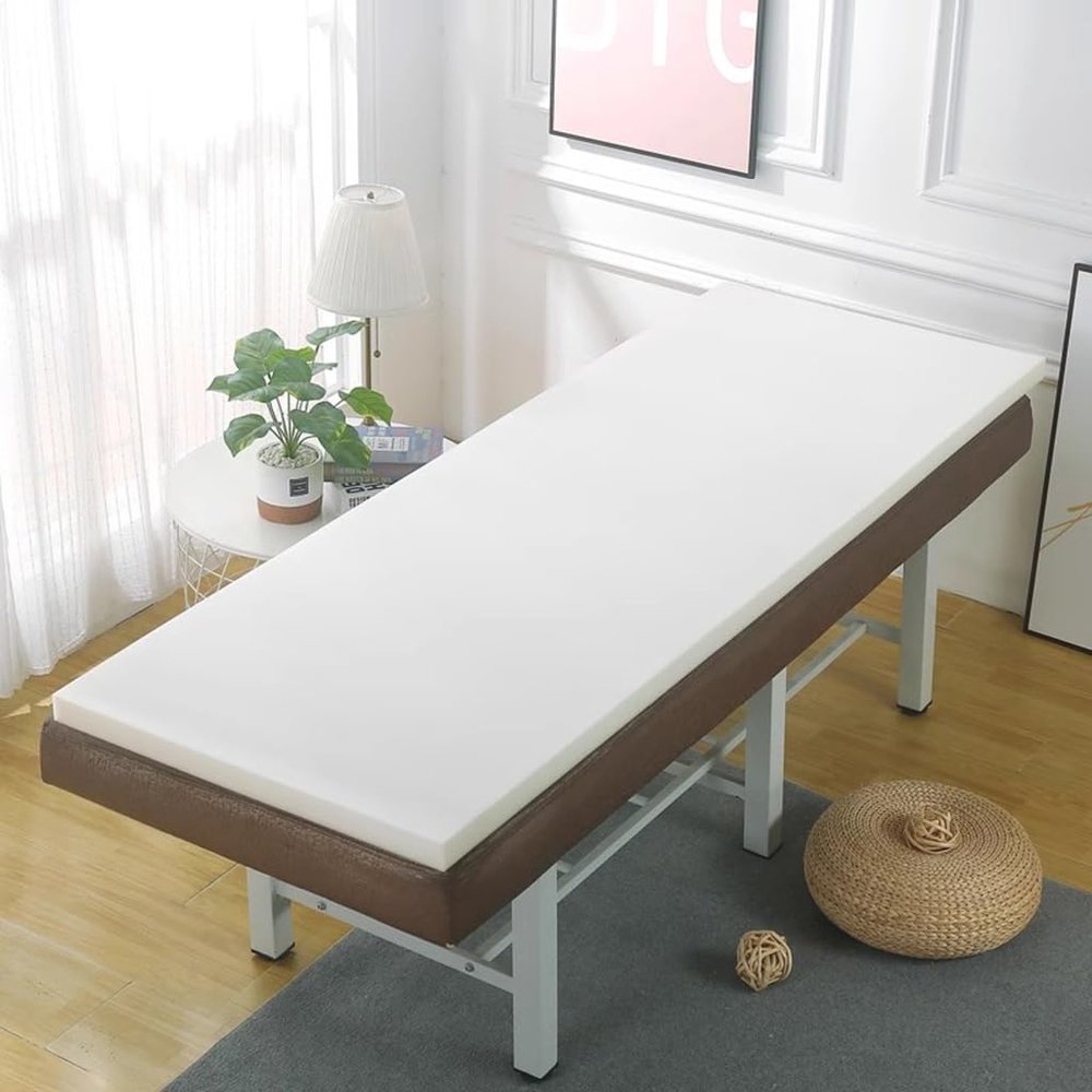White,90 * 190cm,High-Density Memory Foam Massage Table Topper Without Holes Spa-Grade Lash Table Topper for Massage Salon Tattoo Facial Care Spa Extension Use