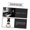 MUSISALY Portable Shaving Holder Black Razor Stand Dual Bracket for Shaving Brush and Soap Bowl Beauty Tool Rack for Home and Shop Use view 4