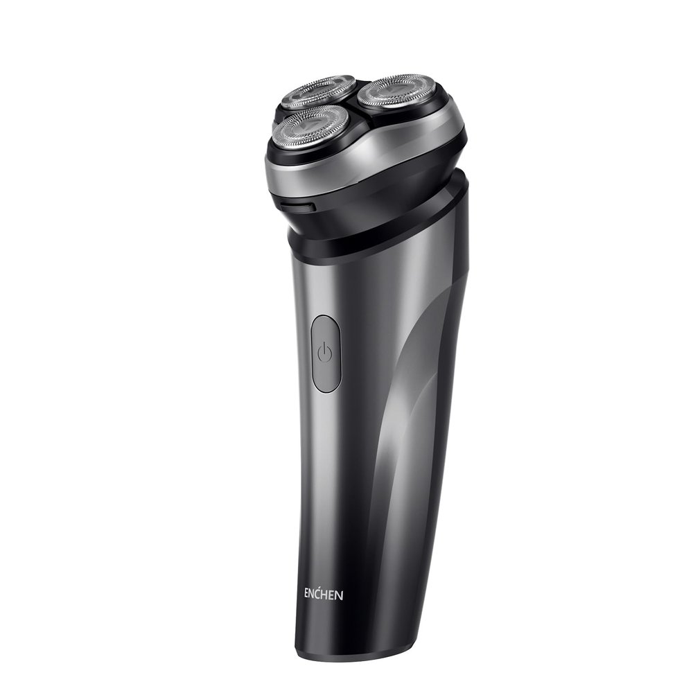 BlackStoneMax Men's Electric Shaver 3D Rotating Head, Cordless, Wet Dry, Water Proof, Rechargeable, Portable, Black ABS Metal