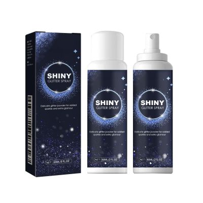 Glitter Spray 60ml/2 FL OZ Long-Lasting Sparkle Effect Shiny Glitter Spray for Hair & Body (120 ML/2Pcs)