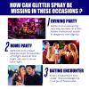 Glitter Spray 60ml/2 FL OZ Long-Lasting Sparkle Effect Shiny Glitter Spray for Hair & Body (120 ML/2Pcs) view 4