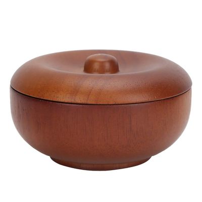 Wooden Shaving Brush Bowl, Shaving soaps Cream Mug, Rubber Wood Shaving Bowl with Cover, smoothness Outer layer, to, Compact Size for Barber Tools and Home Use