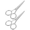 Healvian 2pcs Stainless Steel Eyebrow Scissors Precision Small Grooming Trimmers for Eyebrows Nose Beard and Facial Hair Rounded Tip Design for Safe Use view 1
