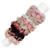 10-Pack Pink Crinkled Fabric Scrunchies - Elastic Hair Ties Set view 1