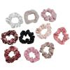 10-Pack Pink Crinkled Fabric Scrunchies - Elastic Hair Ties Set view 2