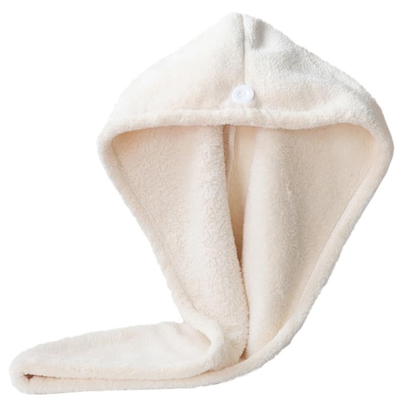 Baluue Microfiber Hair Towel Wrap for Women, Super Absorbent Coral Velvet Turban for Quick Drying Wet Hair, Soft Anti Frizz Drying Towel with Button, Large
