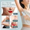Bikini Trimmer for Women 2in1 Epilators Hair Removal Waterproof Electric Razors Women's Electric Razor Pubic Hair Trimmer Shaver for Women for Ladies Pubic, Face, Underarms, Legs(Blue) view 2