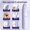 2 in 1 Bikini Trimmer for Women, Dual Head Electric Razor, IPX7 Waterproof Wet/Dry Use Women Electric Shaver, Painless Body Facial Hair Remover for Bikini Legs Arm Underarm,(Purple) view 2