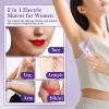 Bikini Trimmer for Women 2in1 Epilators Hair Removal Waterproof Electric Razors Women's Electric Razor Pubic Hair Trimmer Shaver for Women for Ladies Pubic, Face, Underarms, Legs(Purple) view 2