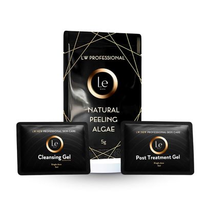 LE WALK Single-Dose Face and Body Peel 3-Step Exfoliation Kit with Natural Algae | Skin Renewal in 7 Days | Includes Cleansing Gel and Post-Treatment Gel