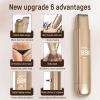 2 in 1 Bikini Trimmer for Women, Dual Head Electric Razor, IPX7 Waterproof Wet/Dry Use Women Electric Shaver, Painless Body Facial Hair Remover for Bikini Legs Arm Underarm,(Golden) view 2