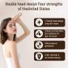 2 in 1 Bikini Trimmer for Women, Dual Head Electric Razor, IPX7 Waterproof Wet/Dry Use Women Electric Shaver, Painless Body Facial Hair Remover for Bikini Legs Arm Underarm,(Golden) view 3