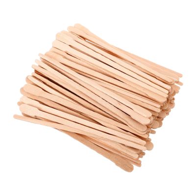 ELAYARD 100pcs Wooden Applicators for Hair Removal Single Use for Body Eyebrow and Nose Waxing Smooth Wooden Hair Removal Tools for Personal Care