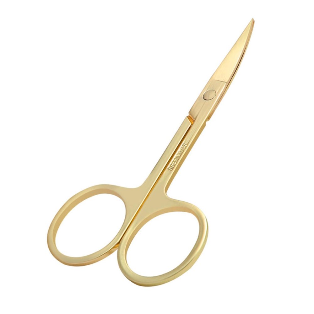 VINTORKY Stainless Steel Nose Hair Scissors 4pcs Set Curved Tip Eyebrow Trimmer for Precision Grooming Nose Hair Trimmer for Men and Women