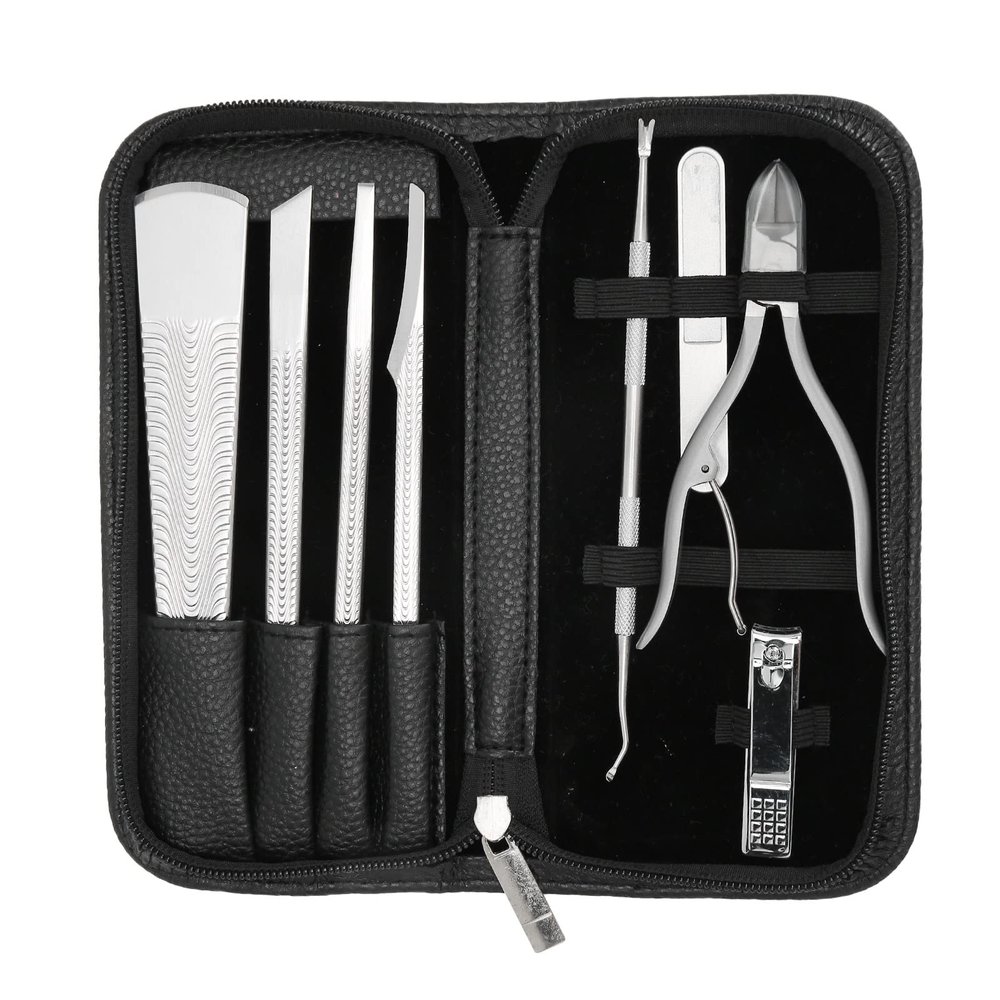 8Pcs Pedicure cutter Set, Stainless Steel Dead Skin Remover Tools Kit, Portable Foot Callus cutter with Storage, Pedicure Kit for Nail Art, Beauty Salon and Home Use