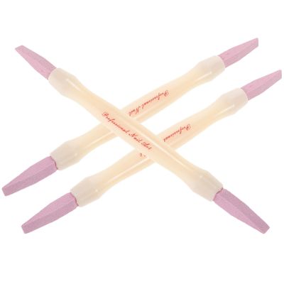 VINTORKY 3pcs Stone Sanding Nail File Pedicure Pen Nail Cuticle Pusher Art Tool for Home Salon