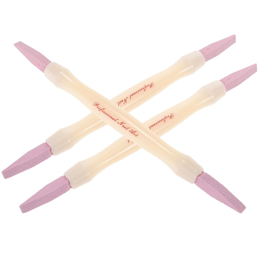 VINTORKY 3pcs Stone Sanding Nail File Pedicure Pen Nail Cuticle Pusher Art Tool for Home Salon