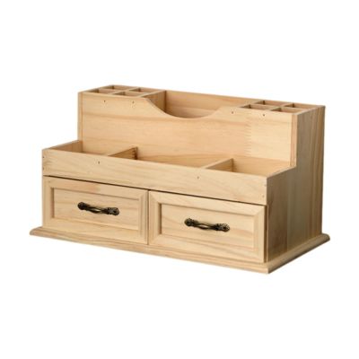 Ysyqkn Wooden Makeup Organizer for Vanity Storage Organization Box Display Stand Desk Organizer for Dresser Home Office Bedroom