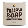 100% Grass-Fed Tallow Soap [5oz Bar - Unscented], Organic Ingredients, great for Face, Body and Hair, Eczema, Dry, Itchy, Sensitive Skin, Handcrafted, Family Owned Business, Made in the USA view 1
