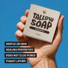 100% Grass-Fed Tallow Soap [5oz Bar - Unscented], Organic Ingredients, great for Face, Body and Hair, Eczema, Dry, Itchy, Sensitive Skin, Handcrafted, Family Owned Business, Made in the USA view 2