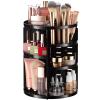 360 Rotating Makeup Organizers  Adjustable Shelf Height and Full Rotation  Set Includes Black and Clear Cosmetic Storage Units  Ideal for Vanity, Dresser, or Bathroom Countertop view 2