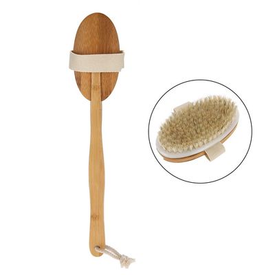 2-in-1 Long Bath Shower Body Brush with Soft for Skin Exfoliating and Care - Stimulates Blood Flow and Lymphatic System - EasytoReach Long Handle Design for Skin