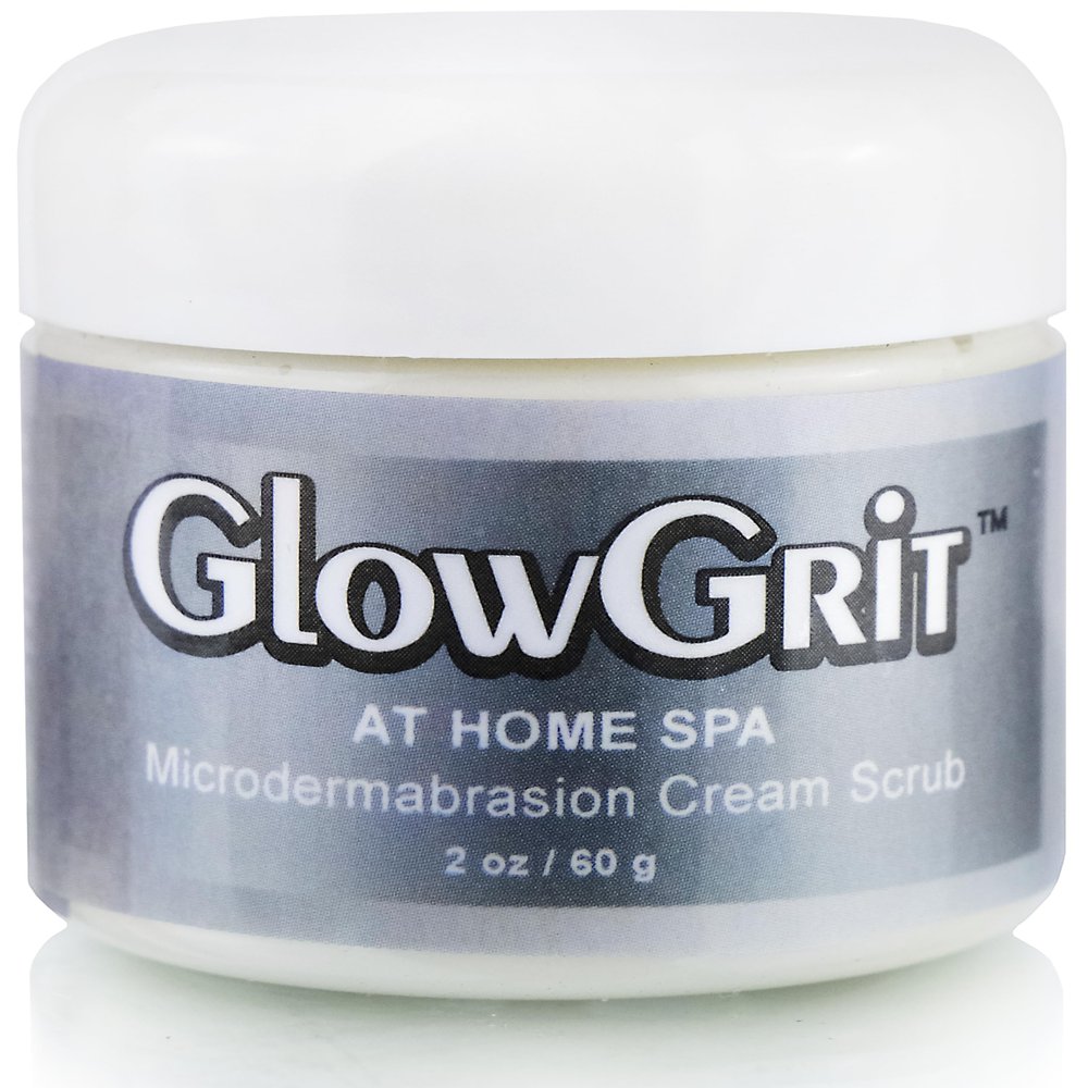 GlowGrit At-Home-Spa Microdermabrasion Cream Facial Scrub - Unisex Exfoliator for Dull Skin, Pores, Even Skintone, Beards and More