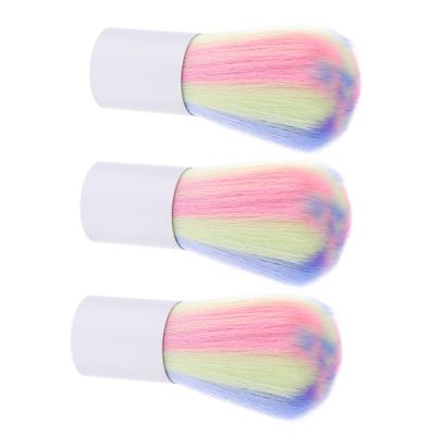 ELAYARD 3Pcs Nail Dust Brush Set Portable Cheek Brush for Nail Art Cleaning for Professional Manicure and Makeup Application