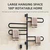 180 Rotatable Heated Towel Racks for Bathroom, Touch Screen Timer, Fast Heating, Electric Towel Warmer Rack Plug-in/Hardwired, for Home Bathroom, Salons and Spas view 2