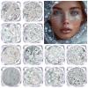 Body Glitter Face Glitter, Hair Glitter for Kids, 12 Shapes Fine Chunky Glitter Gel for Women Girls Makeup Sparkles Party Mermaid Sequins Rave Accessories Singer Concerts Festival (Silver Scheme) view 1
