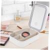 BESTYASH Travel Makeup Organizer with Mirror Elegant Cosmetic Case for Jewelry and Essentials Compact Vanity Box for Home the Go Use view 4