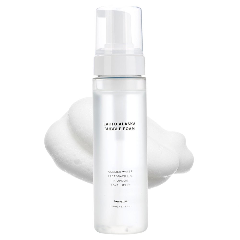 BENETUS Lacto Alaska Bubble Foam, Facial Cleanser, Face Wash, Moisture Balance, for Sensitive Skin Korean Skincare 200ml