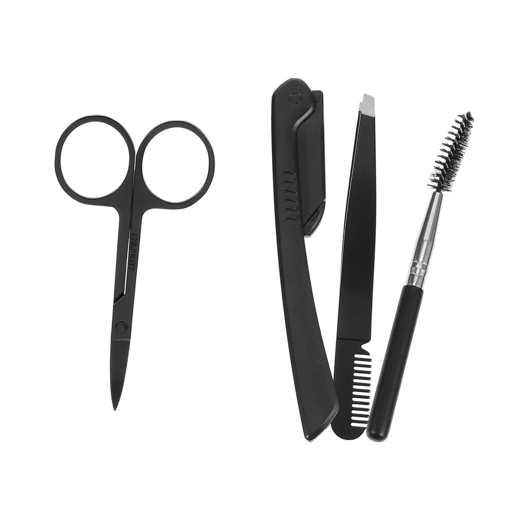 BESTYASH 2sets Eyebrow Trimming Kit Eyebrow Shaping Tools with Scissors Tweezers Brush for Precise Brow Grooming