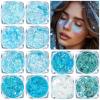 Body Glitter Face Glitter, Hair Glitter for Kids, 12 Shapes Fine Chunky Glitter Gel for Women Girls Makeup Sparkles Party Mermaid Sequins Rave Accessories Singer Concerts Festival (Blue Scheme) view 1