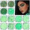 Body Glitter Face Glitter, Hair Glitter for Kids, 12 Shapes Fine Chunky Glitter Gel for Women Girls Makeup Sparkles Party Mermaid Sequins Rave Accessories Singer Concerts Festival (Green Scheme) view 1