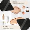 2 Pack Acrylic Makeup Mixing Palette with 2 Stainless Steel Scrapers & 10 Reusable Powder Puffs  Ideal for Facial Cosmetics, Nail Art Pigment Blending view 4