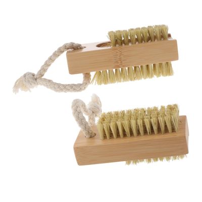 Beaupretty 2pcs Nail Cleaner Brush Portable Ergonomic Wood Nail Scrub Brushes Soft Bristles for Manicure and Pedicure Use