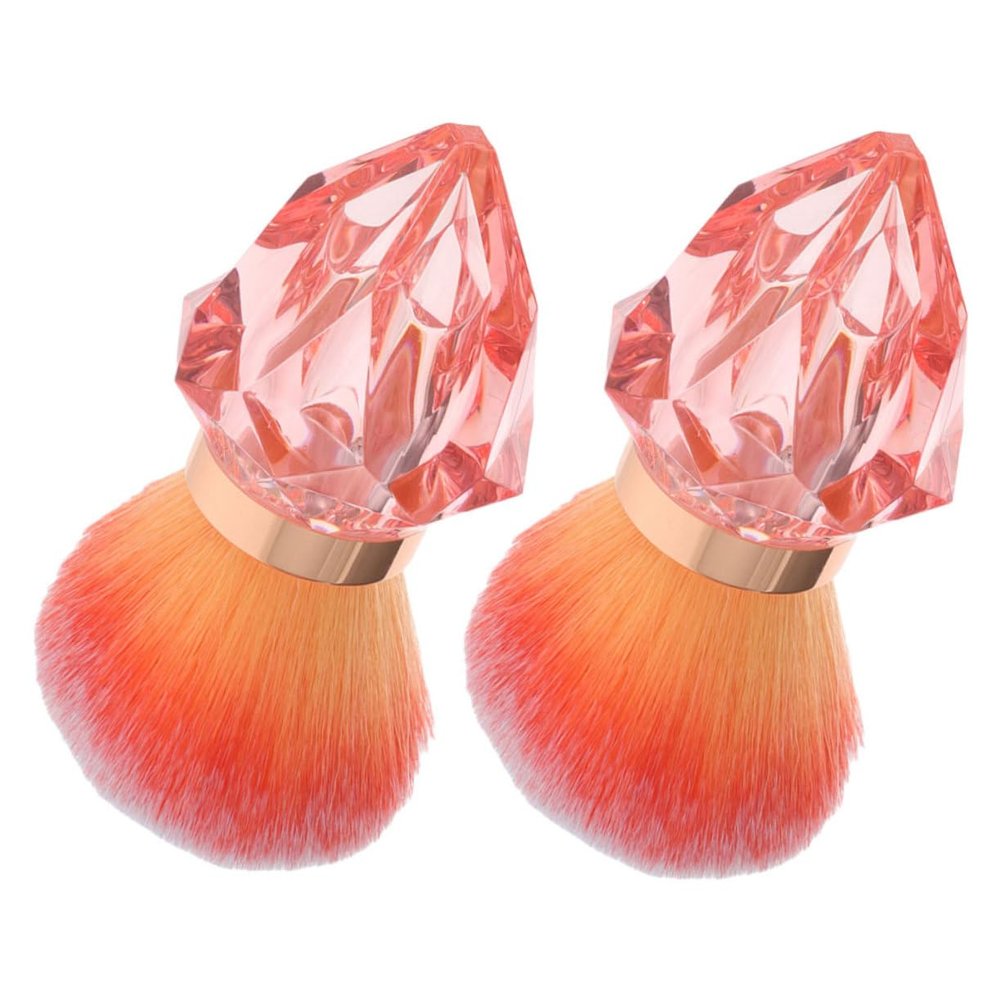 FRCOLOR 2pcs Nail Art Dust Brush Diamond Shape Base Brush for Manicure Portable Cleaner