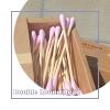 Pink Cotton Swabs 500 Count Natural Bamboo Cotton Buds Double Tips Eco Friendly Biodegradable Organic Buds (Black) view 3