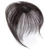 3D Human Hair Bangs Clip In Fringe Hair Extensions with Temples Invisible Hair Clips Bangs(#1B) view 2