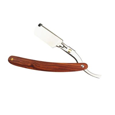 PACKOVE Vintage Style Metal Shaving Razor for Men Manual Razor Wooden Handle Beard Shaper Safe Easy to Use for Home Travel