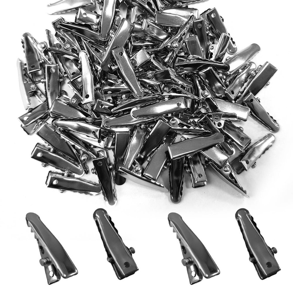 120PCS Silver Metal Small Alligator Hair Clips - Crocodile Clips for Hair Accessories, Crafts, DIY Supplies, and Craft Projects