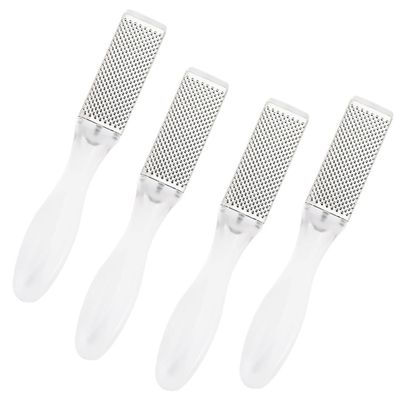 FOYTOKI 4Pcs Double Sided Stainless Steel Foot File Durable Remover and Exfoliating Massage Tool for Smooth Feet for Home Use and Travel