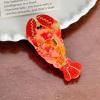 2PCS Lobster Hair Clips,Lobster Hair Alligator Clips,Cute Lobster Hair Duckbill Clips,Animal Shape Hair Clip,Acetate Hair Clips for Girls,Small Hair Barrette for Women (Lobster) view 3