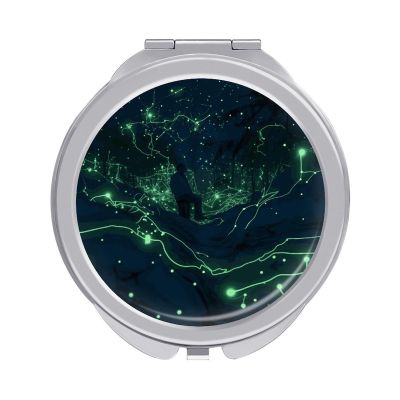 STVNKML Glow in The Dark Makeup Mirror, Portable Pocket Mirror with Magnification 1x/2x, Compact Mini Vanity Mirrors for Home, On-The-Go