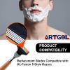36 Blades Replacement Parts for GL-Fusion 5 Style Razors (Black), Wet Razors Men's Blades Value Packs view 4