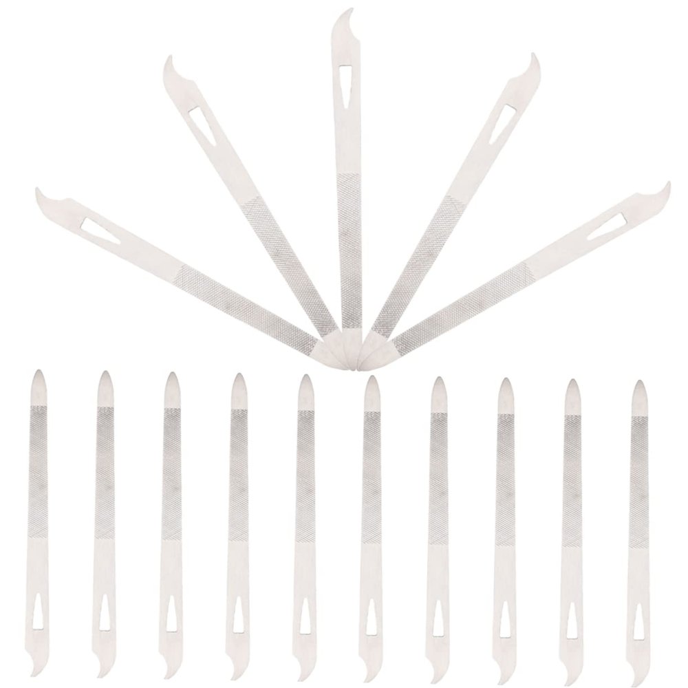 Baluue 15pcs Metal Nail Files for Toenail Clippers Nail Art Supplies Double-Sided Printing Fingernail File Manicure Tools